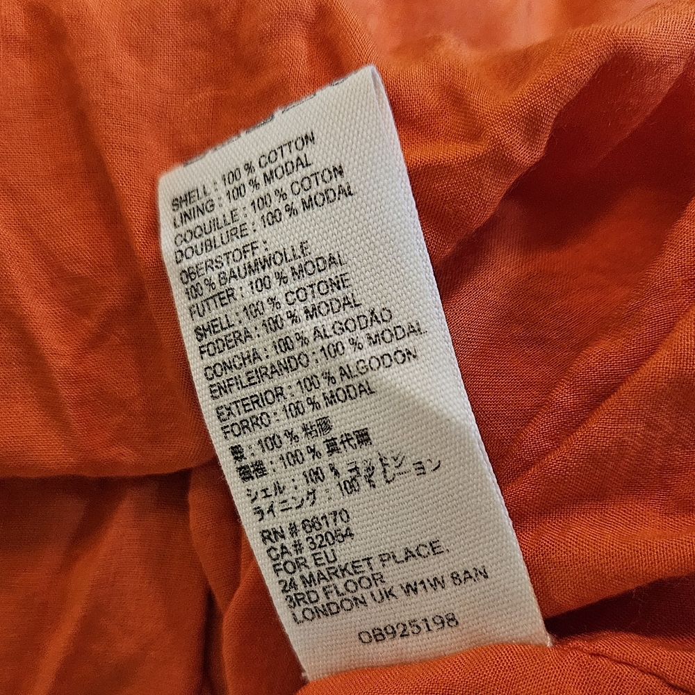 Free People Kikas Printed Midi Dress Cotton Ruffle Tiers Floral Sm Tangerine EUC - Picture 11 of 15